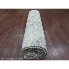 Load image into Gallery viewer, 8&#39;1&quot;x10&#39; Pastel Gray, 14th Century Mamluk Dynasty Pattern With Geometric Medallion Design, High Mountain Wool, Hand Knotted, Natural Dyes, Oriental Rug FWR122292