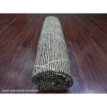 Load image into Gallery viewer, 8&#39;x10&#39; Umber Brown, Moroccan Weave with Geometric Design, Tone on Tone, Abrash, Hand Knotted, Soft Wool, Textured Pile, Oriental Rug FWR122310