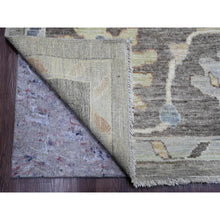Load image into Gallery viewer, 9&#39;10&quot;x13&#39;6&quot; Spanish Gray, Afghan Angora Oushak With All Over Colorful Leaf Design, Hand Knotted, Vegetable Dyes, 100% Wool, Oriental Rug FWR122328
