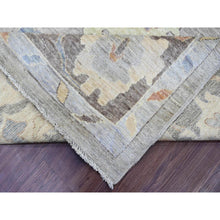 Load image into Gallery viewer, 9&#39;10&quot;x13&#39;6&quot; Spanish Gray, Afghan Angora Oushak With All Over Colorful Leaf Design, Hand Knotted, Vegetable Dyes, 100% Wool, Oriental Rug FWR122328