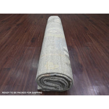 Load image into Gallery viewer, 9&#39;10&quot;x13&#39;6&quot; Spanish Gray, Afghan Angora Oushak With All Over Colorful Leaf Design, Hand Knotted, Vegetable Dyes, 100% Wool, Oriental Rug FWR122328