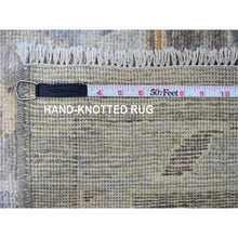 Load image into Gallery viewer, 9&#39;10&quot;x13&#39;6&quot; Spanish Gray, Afghan Angora Oushak With All Over Colorful Leaf Design, Hand Knotted, Vegetable Dyes, 100% Wool, Oriental Rug FWR122328