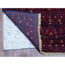 Load image into Gallery viewer, 9&#39;10&quot;x13&#39;1&quot; Deep And Saturated Red, Afghan Khamyab With Geometric Design, Soft Wool, Vegetable Dyes, Hand Knotted, Oriental Rug FWR122334