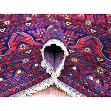 Load image into Gallery viewer, 9&#39;10&quot;x13&#39;1&quot; Deep And Saturated Red, Afghan Khamyab With Geometric Design, Soft Wool, Vegetable Dyes, Hand Knotted, Oriental Rug FWR122334