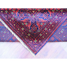 Load image into Gallery viewer, 9&#39;10&quot;x13&#39;1&quot; Deep And Saturated Red, Afghan Khamyab With Geometric Design, Soft Wool, Vegetable Dyes, Hand Knotted, Oriental Rug FWR122334