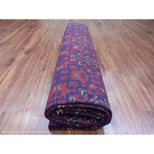 Load image into Gallery viewer, 9&#39;10&quot;x13&#39;1&quot; Deep And Saturated Red, Afghan Khamyab With Geometric Design, Soft Wool, Vegetable Dyes, Hand Knotted, Oriental Rug FWR122334