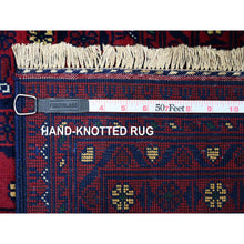 Load image into Gallery viewer, 9&#39;10&quot;x13&#39;1&quot; Deep And Saturated Red, Afghan Khamyab With Geometric Design, Soft Wool, Vegetable Dyes, Hand Knotted, Oriental Rug FWR122334