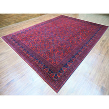 Load image into Gallery viewer, 10&#39;x13&#39;6&quot; Deep And Saturated Red, Afghan Khamyab With Repetitive Star Design, 100% Wool, Soft Pile, Hand Knotted, Oriental Rug FWR122340