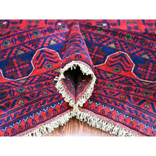 Load image into Gallery viewer, 10&#39;x13&#39;6&quot; Deep And Saturated Red, Afghan Khamyab With Repetitive Star Design, 100% Wool, Soft Pile, Hand Knotted, Oriental Rug FWR122340