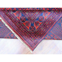Load image into Gallery viewer, 10&#39;x13&#39;6&quot; Deep And Saturated Red, Afghan Khamyab With Repetitive Star Design, 100% Wool, Soft Pile, Hand Knotted, Oriental Rug FWR122340