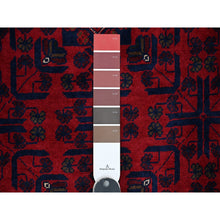 Load image into Gallery viewer, 10&#39;x13&#39;6&quot; Deep And Saturated Red, Afghan Khamyab With Repetitive Star Design, 100% Wool, Soft Pile, Hand Knotted, Oriental Rug FWR122340