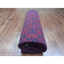 Load image into Gallery viewer, 10&#39;x13&#39;6&quot; Deep And Saturated Red, Afghan Khamyab With Repetitive Star Design, 100% Wool, Soft Pile, Hand Knotted, Oriental Rug FWR122340