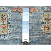 Load image into Gallery viewer, 6&#39;x6&#39; Carolina Blue, Peshawar With Antique Caucasian Influence Design, Hand Knotted, 100% Wool, Densely Woven, Round, Oriental Rug FWR122358