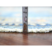 Load image into Gallery viewer, 6&#39;x6&#39; Carolina Blue, Peshawar With Antique Caucasian Influence Design, Hand Knotted, 100% Wool, Densely Woven, Round, Oriental Rug FWR122358