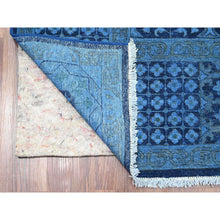 Load image into Gallery viewer, 8&#39;x9&#39;6&quot; Bayern Blue, Zero Pile, Peshawar with Mamluk Design, Distressed, 100% Wool, Hand Knotted, Oriental Rug FWR122376