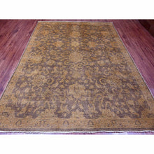 Load image into Gallery viewer, 7&#39;10&quot;x10&#39; Chocolate Brown, Peshawar with Ziegler Mahal, All Over Design, Distressed, Zero Pile, Hand Knotted, Pure Wool, Oriental Rug FWR122382