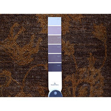 Load image into Gallery viewer, 7&#39;10&quot;x10&#39; Chocolate Brown, Peshawar with Ziegler Mahal, All Over Design, Distressed, Zero Pile, Hand Knotted, Pure Wool, Oriental Rug FWR122382