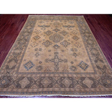 Load image into Gallery viewer, 8&#39;x9&#39;10&quot; Coffee Brown, Overdyed Kazak With Geometric Leaf Pattern, 100% Wool, Hand Knotted, Oriental Rug FWR122400