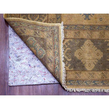 Load image into Gallery viewer, 8&#39;x9&#39;10&quot; Coffee Brown, Overdyed Kazak With Geometric Leaf Pattern, 100% Wool, Hand Knotted, Oriental Rug FWR122400