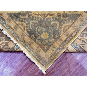 8'x9'10" Coffee Brown, Overdyed Kazak With Geometric Leaf Pattern, 100% Wool, Hand Knotted, Oriental Rug FWR122400