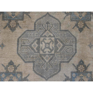8'x9'10" Coffee Brown, Overdyed Kazak With Geometric Leaf Pattern, 100% Wool, Hand Knotted, Oriental Rug FWR122400