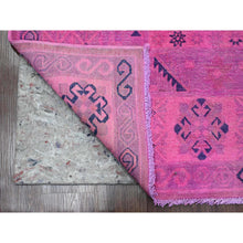 Load image into Gallery viewer, 8&#39;x9&#39;7&quot; Hot Pink, Overdyed Kazak With Geometric Design, Hand Knotted, 100% Wool, Oriental Rug FWR122406