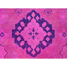 Load image into Gallery viewer, 8&#39;x9&#39;7&quot; Hot Pink, Overdyed Kazak With Geometric Design, Hand Knotted, 100% Wool, Oriental Rug FWR122406