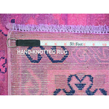 Load image into Gallery viewer, 8&#39;x9&#39;7&quot; Hot Pink, Overdyed Kazak With Geometric Design, Hand Knotted, 100% Wool, Oriental Rug FWR122406