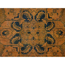 Load image into Gallery viewer, 7&#39;8&quot;x9&#39;10&quot; Honey Brown, Overdyed Kazak With Flower Medallion Design, 100% Wool, Hand Knotted, Oriental Rug FWR122412