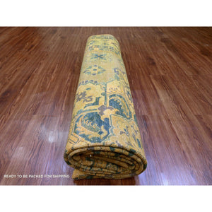 7'8"x9'10" Honey Brown, Overdyed Kazak With Flower Medallion Design, 100% Wool, Hand Knotted, Oriental Rug FWR122412