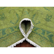 Load image into Gallery viewer, 8&#39;x9&#39;6&quot; Pickle Green, Overdyed Kazak With Geometric Pattern, Hand Knotted, Pure Wool, Oriental Rug FWR122418