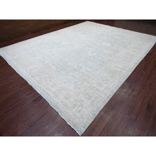 Load image into Gallery viewer, 12&#39;x15&#39;4&quot; Misty Gray, Washed Out Peshawar with All Over Leaf Pattern, Hand Knotted, Natural Dyes, 100% Wool, Oversized, Oriental Rug FWR122430