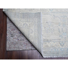Load image into Gallery viewer, 12&#39;x15&#39;4&quot; Misty Gray, Washed Out Peshawar with All Over Leaf Pattern, Hand Knotted, Natural Dyes, 100% Wool, Oversized, Oriental Rug FWR122430
