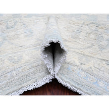 Load image into Gallery viewer, 12&#39;x15&#39;4&quot; Misty Gray, Washed Out Peshawar with All Over Leaf Pattern, Hand Knotted, Natural Dyes, 100% Wool, Oversized, Oriental Rug FWR122430