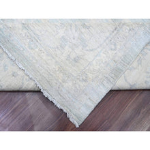 Load image into Gallery viewer, 12&#39;x15&#39;4&quot; Misty Gray, Washed Out Peshawar with All Over Leaf Pattern, Hand Knotted, Natural Dyes, 100% Wool, Oversized, Oriental Rug FWR122430