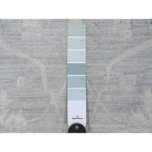 Load image into Gallery viewer, 12&#39;x15&#39;4&quot; Misty Gray, Washed Out Peshawar with All Over Leaf Pattern, Hand Knotted, Natural Dyes, 100% Wool, Oversized, Oriental Rug FWR122430