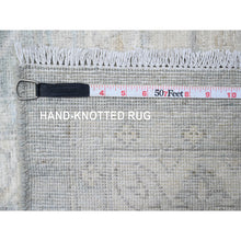 Load image into Gallery viewer, 12&#39;x15&#39;4&quot; Misty Gray, Washed Out Peshawar with All Over Leaf Pattern, Hand Knotted, Natural Dyes, 100% Wool, Oversized, Oriental Rug FWR122430