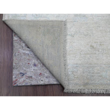 Load image into Gallery viewer, 3&#39;x17&#39;2&quot; Pearl White, Hand Knotted, Afghan Angora Oushak With All Over Leaf Design, Natural Dyes, 100% Wool, Xl Runner, Oriental Rug FWR122454