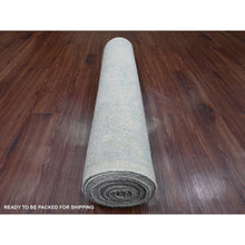 Load image into Gallery viewer, 3&#39;x17&#39;2&quot; Pearl White, Hand Knotted, Afghan Angora Oushak With All Over Leaf Design, Natural Dyes, 100% Wool, Xl Runner, Oriental Rug FWR122454