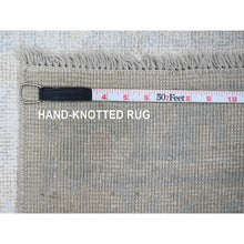 Load image into Gallery viewer, 3&#39;x17&#39;2&quot; Pearl White, Hand Knotted, Afghan Angora Oushak With All Over Leaf Design, Natural Dyes, 100% Wool, Xl Runner, Oriental Rug FWR122454
