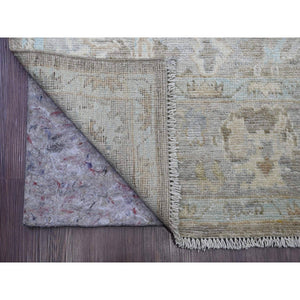 5'x19'9" Dark Vanilla Brown, Afghan Angora Oushak With All Over Vines Design, Hand Knotted, Veggie Dyes, 100% Wool, Long And Wide Runner, Oriental Rug FWR122460