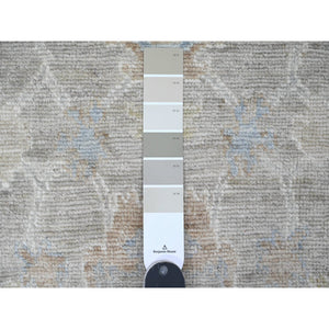 5'x19'9" Dark Vanilla Brown, Afghan Angora Oushak With All Over Vines Design, Hand Knotted, Veggie Dyes, 100% Wool, Long And Wide Runner, Oriental Rug FWR122460