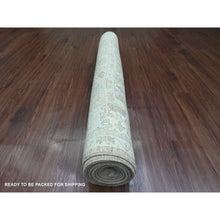 Load image into Gallery viewer, 5&#39;x19&#39;9&quot; Dark Vanilla Brown, Afghan Angora Oushak With All Over Vines Design, Hand Knotted, Veggie Dyes, 100% Wool, Long And Wide Runner, Oriental Rug FWR122460
