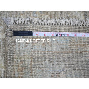 5'x19'9" Dark Vanilla Brown, Afghan Angora Oushak With All Over Vines Design, Hand Knotted, Veggie Dyes, 100% Wool, Long And Wide Runner, Oriental Rug FWR122460