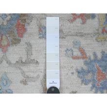 Load image into Gallery viewer, 6&#39;1&quot;x8&#39;9&quot; Alabaster White, Afghan Angora Oushak With Colorful Leaf Design, Hand Knotted, Vegetable Dyes, 100% Wool, Oriental Rug FWR122472