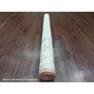 5'x6'10" Prismatic Red, Hand Knotted, Afghan Angora Oushak with Cypress and Willow Tree Design, Vegetable Dyes, 100% Wool, Oriental Rug FWR122478