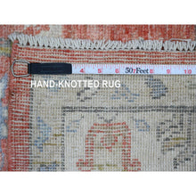Load image into Gallery viewer, 5&#39;x6&#39;10&quot; Prismatic Red, Hand Knotted, Afghan Angora Oushak With Cypress And Willow Tree Design, Vegetable Dyes, 100% Wool, Oriental Rug FWR122478