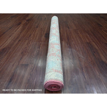 Load image into Gallery viewer, 5&#39;x6&#39;10&quot; Blush Red, Afghan Angora Oushak with All Over Leaf Design, Hand Knotted, Veggie Dyes, 100% Wool, Oriental Rug FWR122484