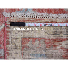 Load image into Gallery viewer, 5&#39;x6&#39;10&quot; Blush Red, Afghan Angora Oushak With All Over Leaf Design, Hand Knotted, Veggie Dyes, 100% Wool, Oriental Rug FWR122484