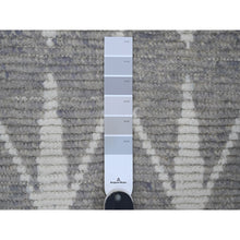 Load image into Gallery viewer, 9&#39;1&quot;x12&#39;4&quot; Spanish Gray, Moroccan Weave With Geometric Repetitive Pattern, Hand Knotted, Tone On Tone, Soft Wool, Textured Pile, Oriental Rug FWR122514